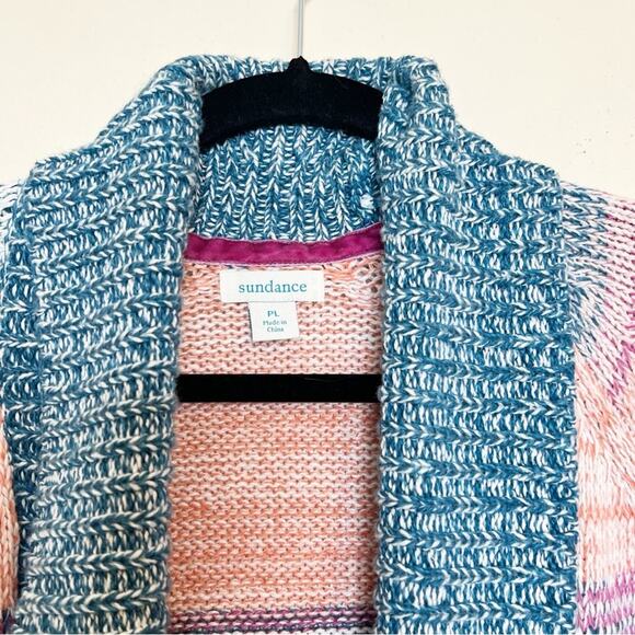 Sundance Hayden Silk Blend Open Front Long Knit Sweater Cardigan Large Petite - Picture 4 of 12